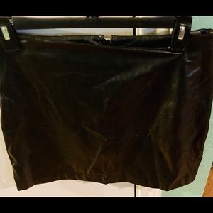 Ladies black pleather mini skirt